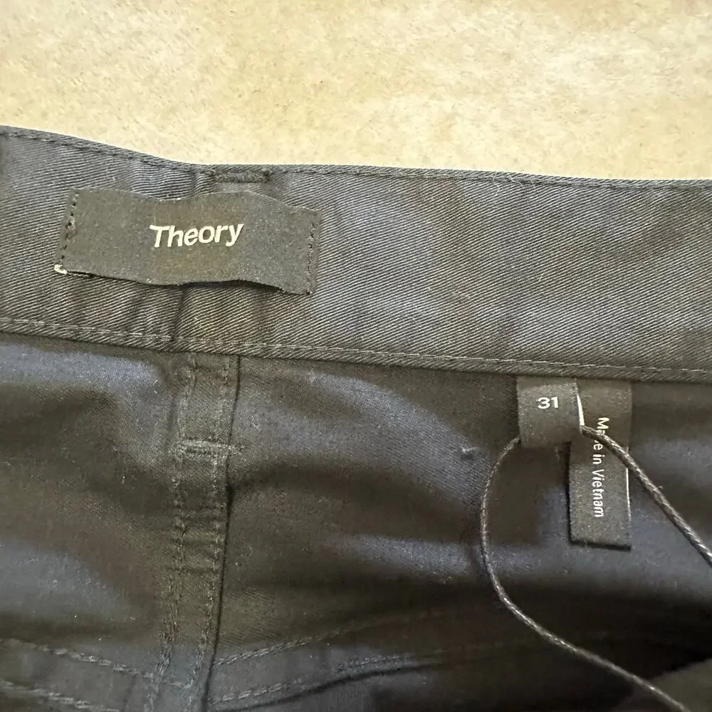 Theory Zaine 5 Pocket Baltic Hanson Twill Pants Stretch Black Gray Mens $225 NWT